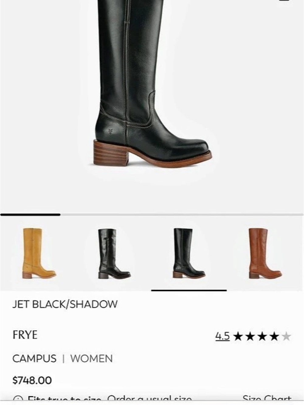 Frye Campus Boot Tall Heeled Boots Black & Brown US 9